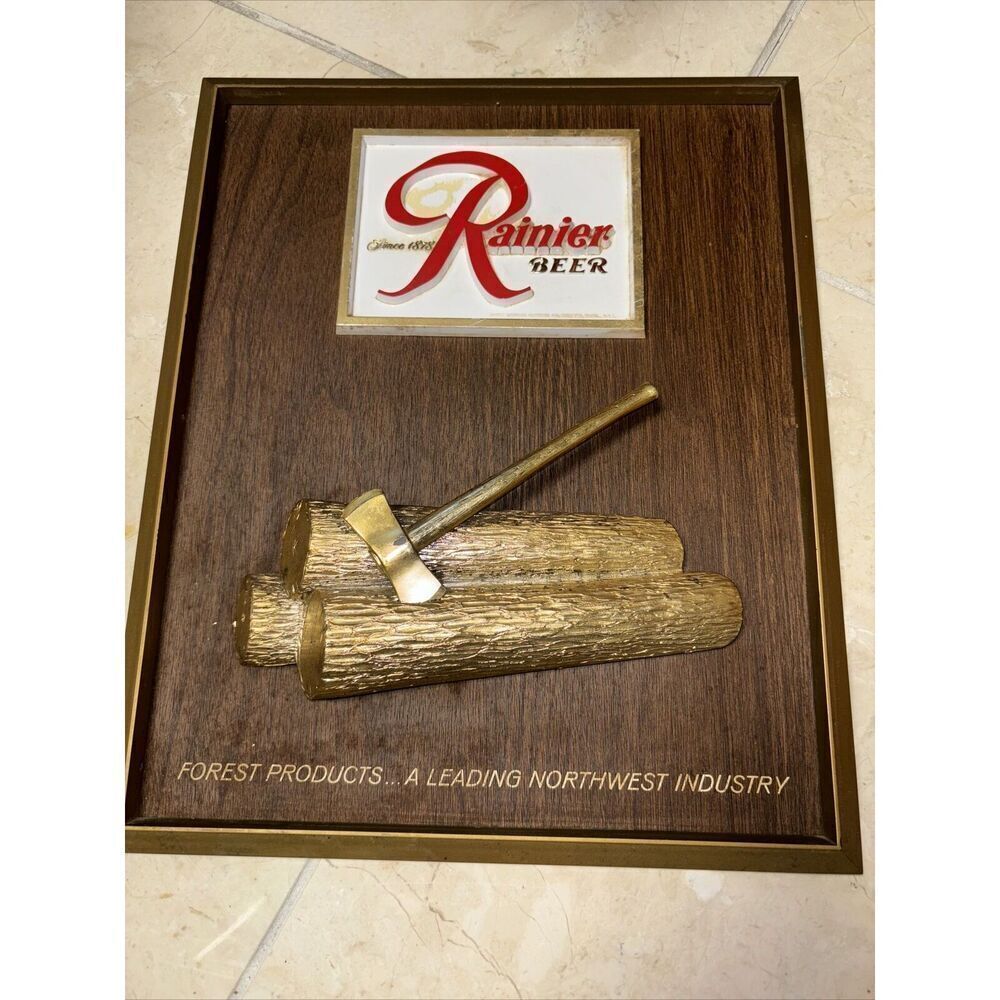 Vintage T Schutz Rainier Beer Forest Products A Leading Northwest Industry Sign